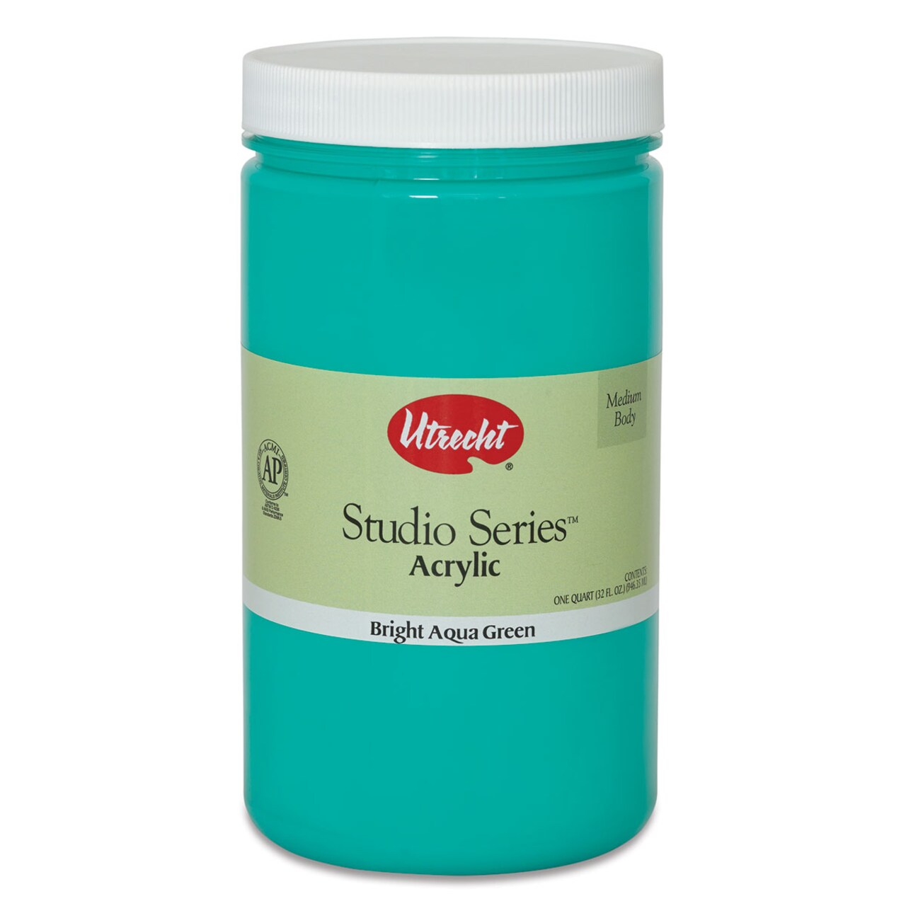 Utrecht Studio Series Acrylic Paint - Bright Aqua Green, Quart